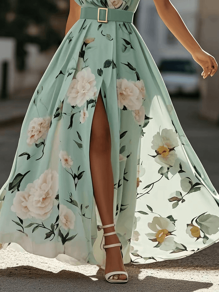 Blossom™ | Vestido maxi mint floral