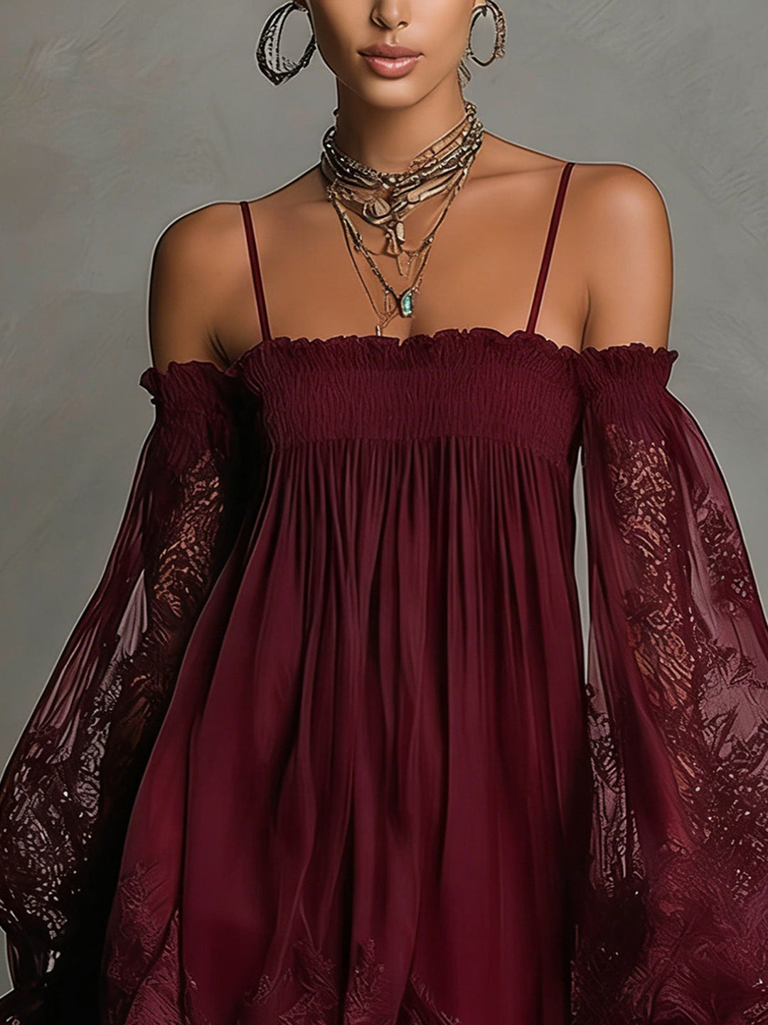 Noemí™ | Vestido Mini Azul con Encaje