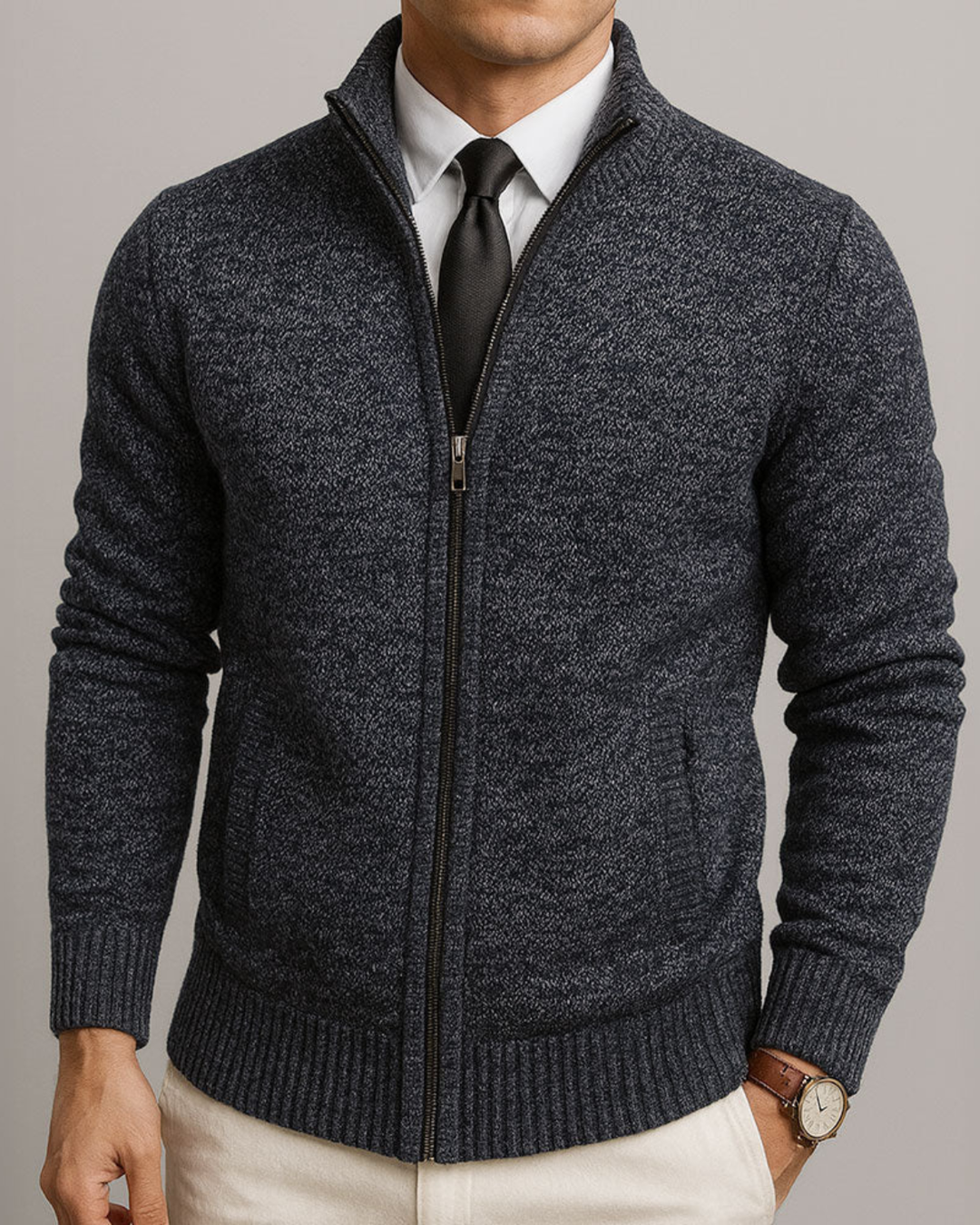 Leandro™ | Cárdigan de lana merino premium
