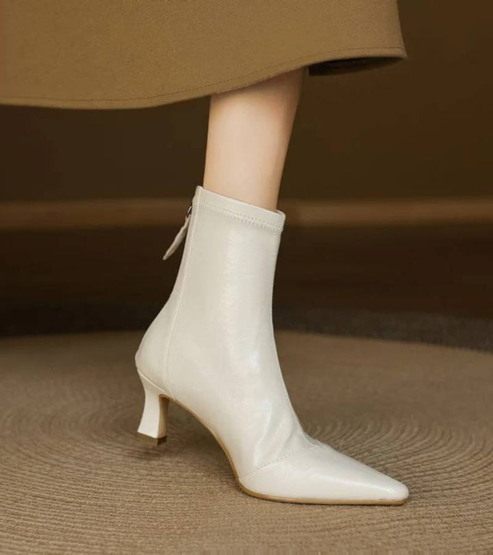 Fulvia™ | Botines minimalistas de piel con tacón medio