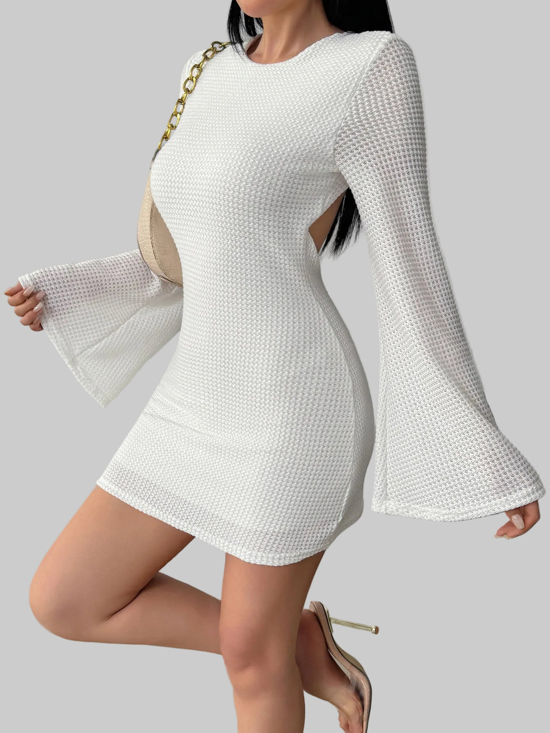 Blanc Aura™ | Vestido midi blanco elegante