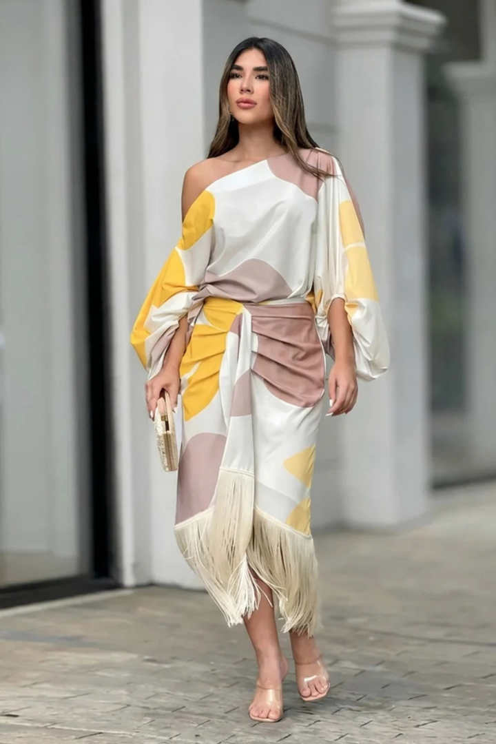 Angie™ | Vestido glamouroso con flecos elegantes