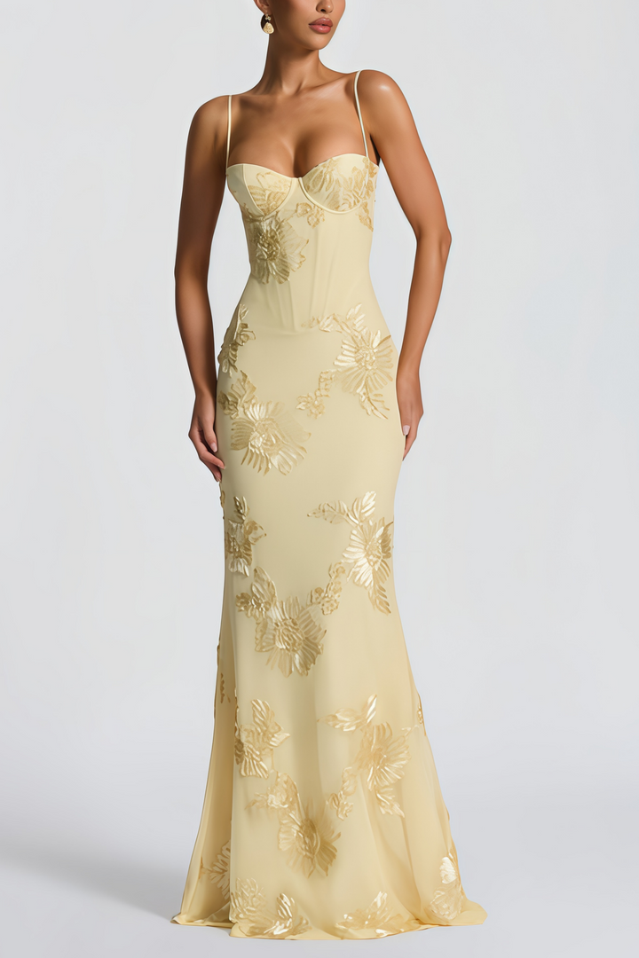 Ximena™ | Vestido corset premium con apliques florales