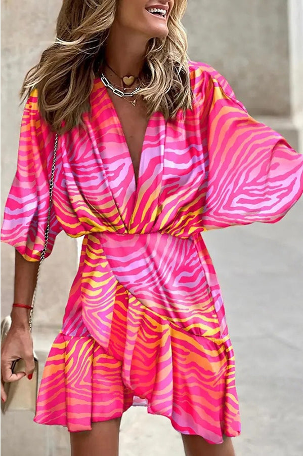 Aura™ | Vestido envolvente Sunset Zebra
