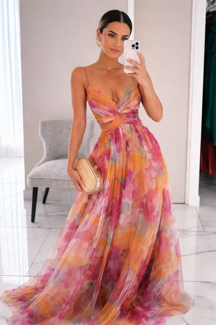 Claudia™ | Encantador vestido largo con estampado floral