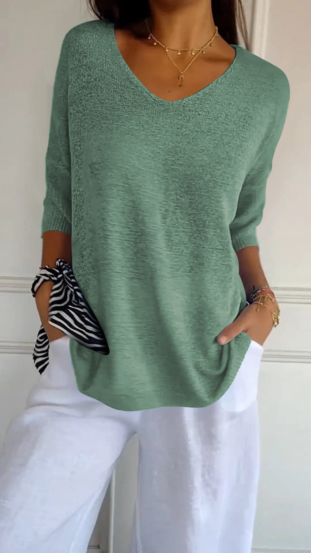 Jill™ | Top Intemporal de Escote en V