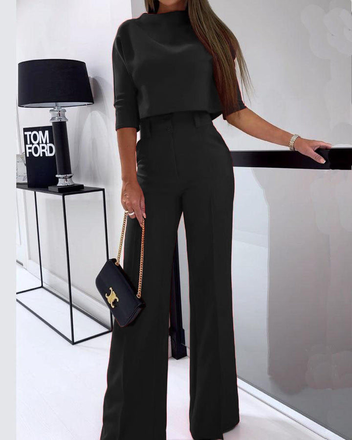 Alicia™ | Conjunto elegante con pantalón de pierna ancha