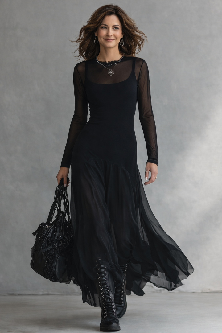 Neroa™ | Vestido Maxi Negro