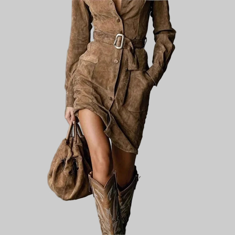 Camille™ | Vestido elegante de ante