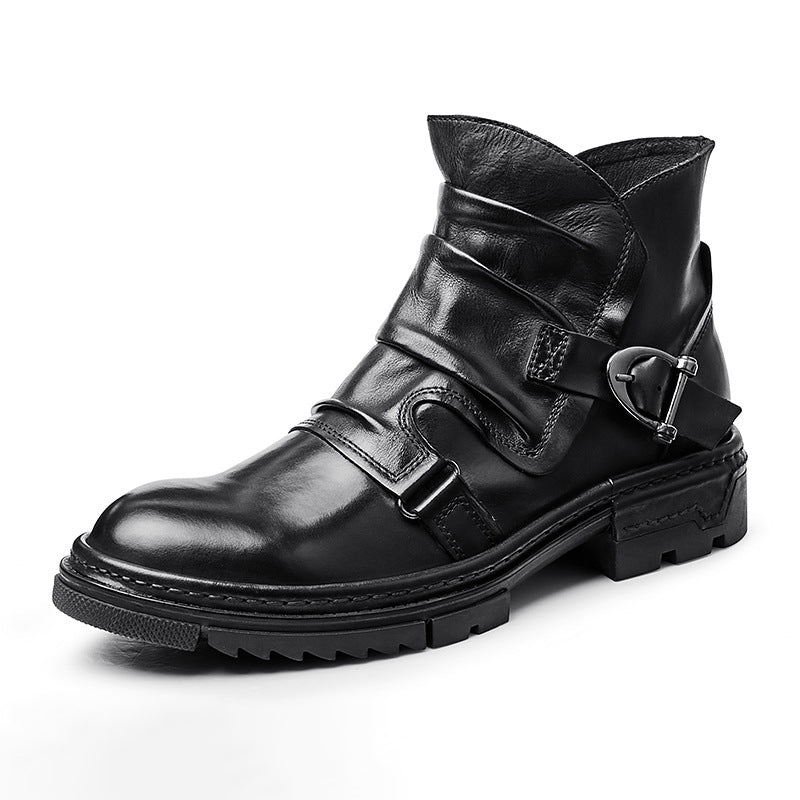 Bruno™ | Botas de cuero marrón sólido con cordones estilo Martin