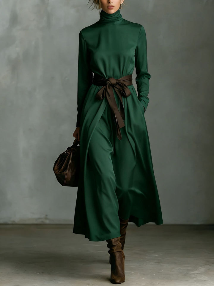 Ceinture Contrast™ | Vestido largo con cinturón y contraste