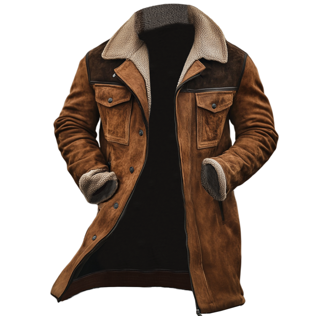 Heritage™ | Chaqueta de piel de cordero vintage con parches y múltiples bolsillos