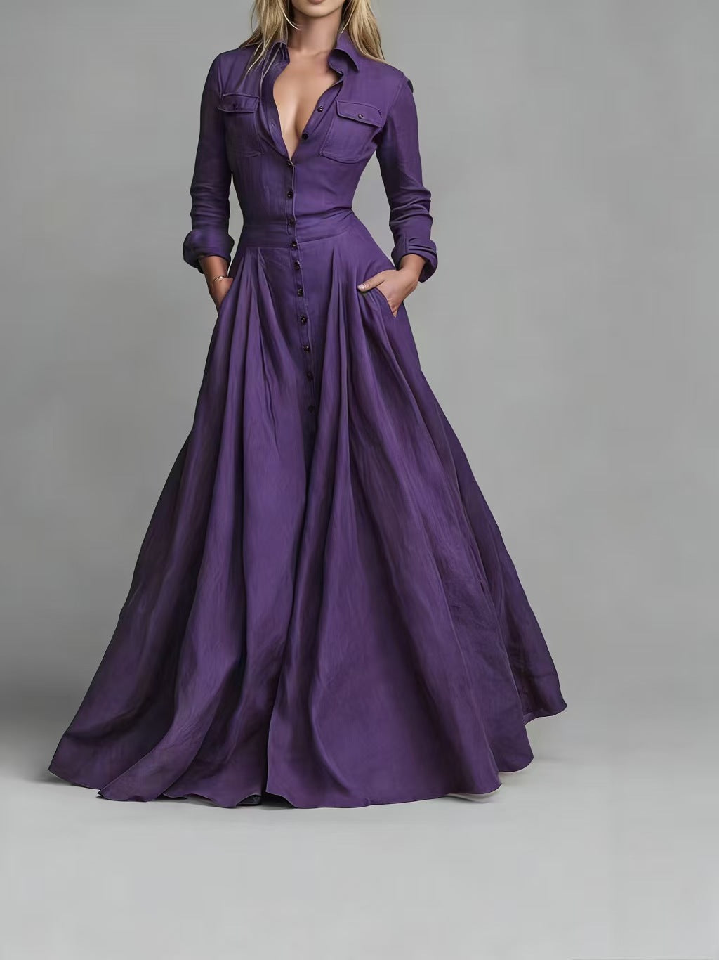 Élise Flow™ | Vestido largo de chiffon elegante