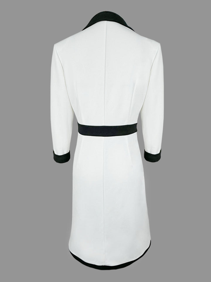Élégance Contrast™ | Vestido midi con contraste elegante