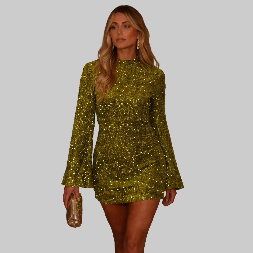 Émeraude™ | Vestido mini de lentejuelas verde elegante