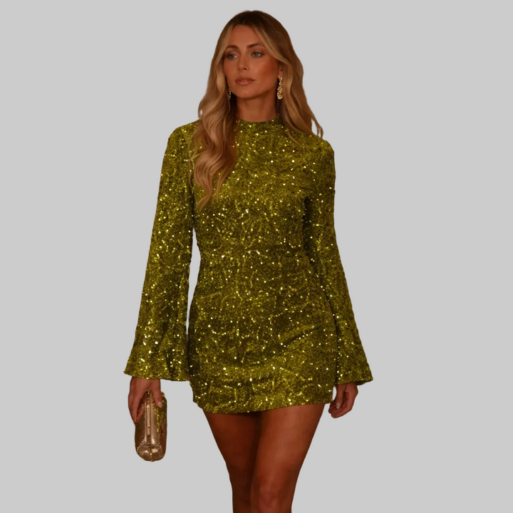 Émeraude™ | Vestido mini de lentejuelas verde elegante