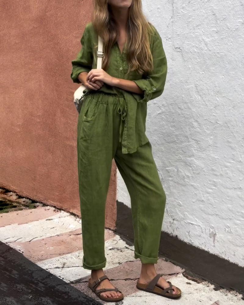 Riviera Ease™ | Conjunto de lino elegante