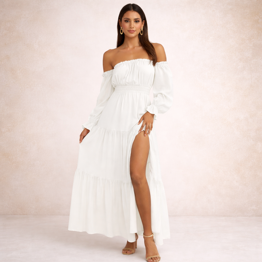 Céline™ | Vestido largo Honey Bloom elegante