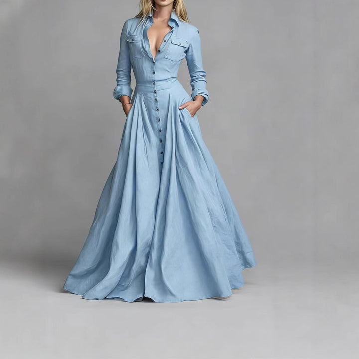 Élise Flow™ | Vestido largo de chiffon elegante