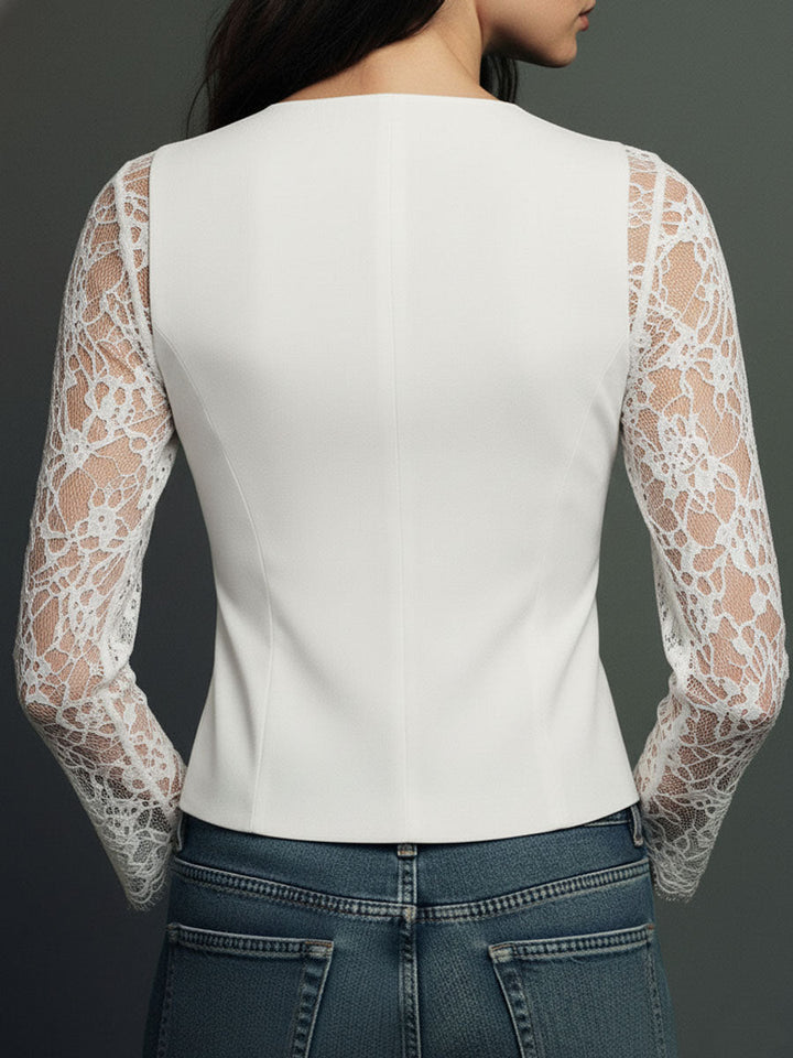 Claudia™ | Blazer Negro con Encaje