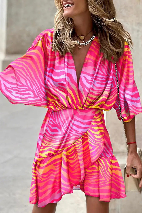 Aura™ | Vestido envolvente Sunset Zebra