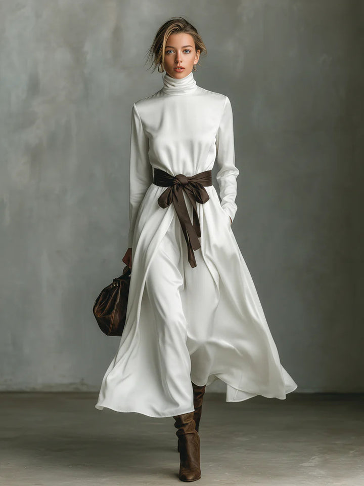 Ceinture Contrast™ | Vestido largo con cinturón y contraste