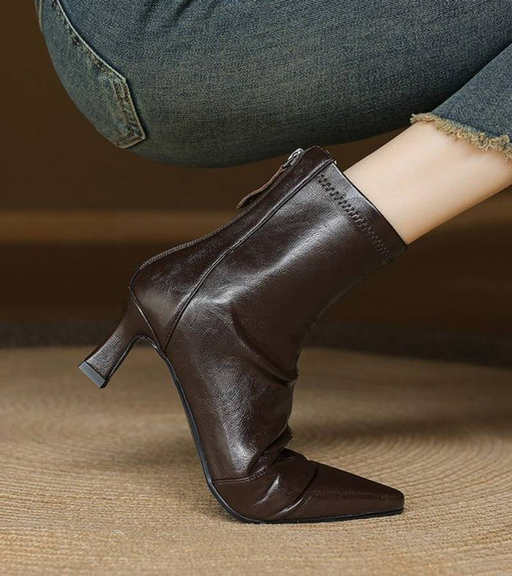 Fulvia™ | Botines minimalistas de piel con tacón medio
