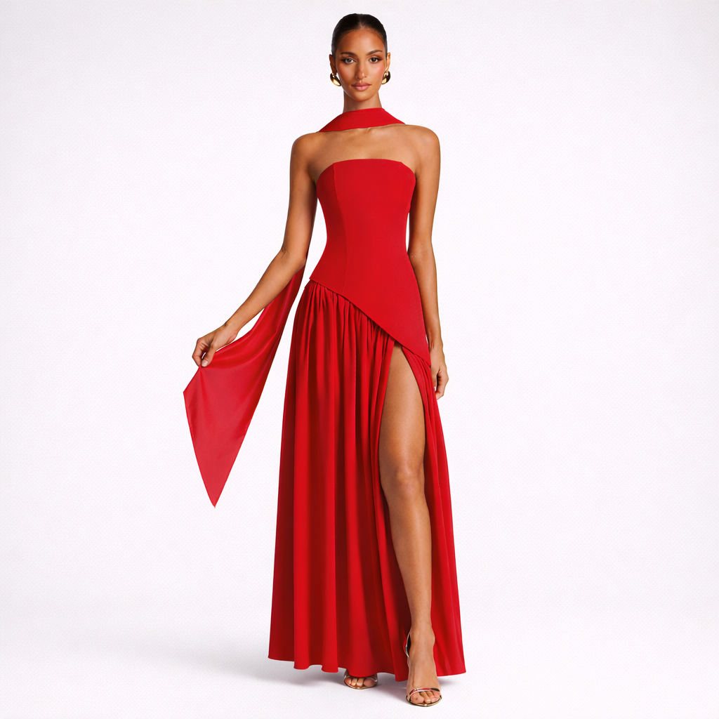 Rouge Amélie™ | Vestido largo con abertura elegante