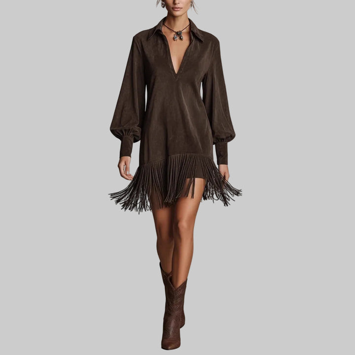 Solène™ | Vestido elegante con flecos