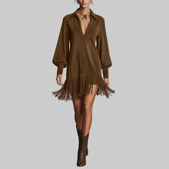 Solène™ | Vestido elegante con flecos