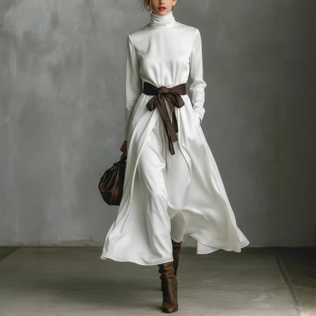 Ceinture Contrast™ | Vestido largo con cinturón y contraste