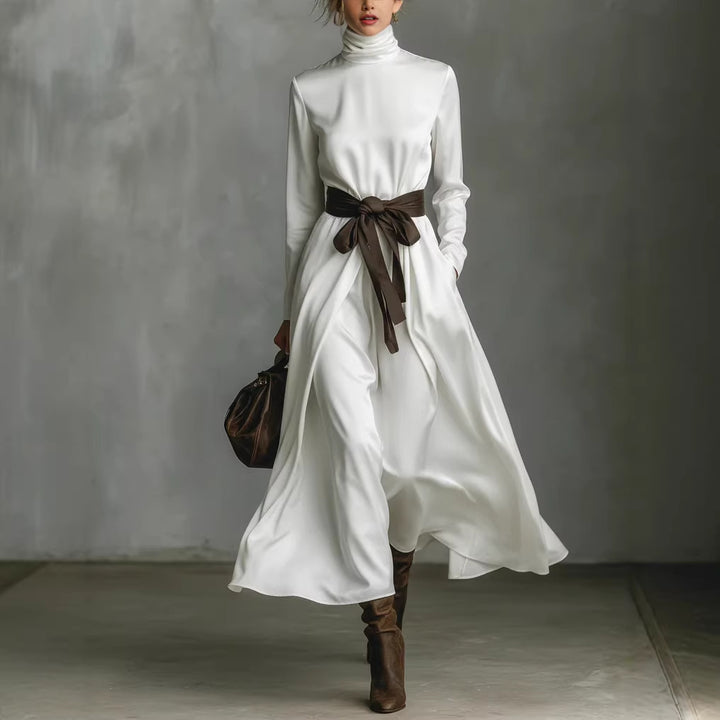 Ceinture Contrast™ | Vestido largo con cinturón y contraste