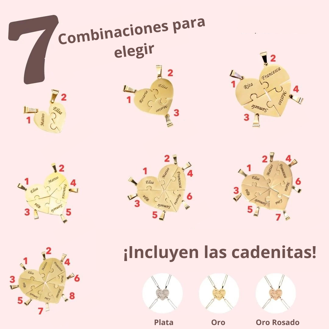 Puzzle Corazón™ | Collar puzzle de corazón