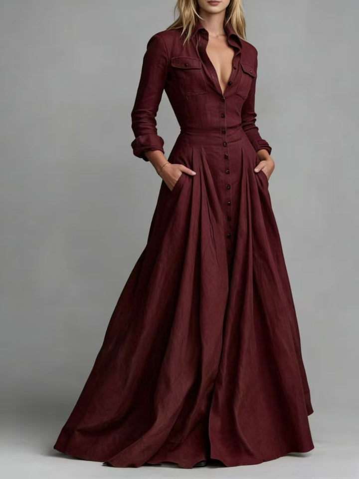 Élise Flow™ | Vestido largo de chiffon elegante