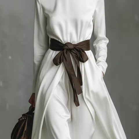 Ceinture Contrast™ | Vestido largo con cinturón y contraste