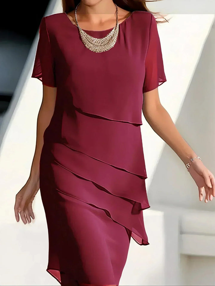Anastasia™ | Vestido Midi de Capas Luxe