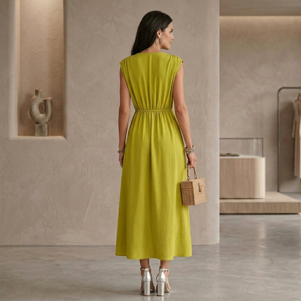 Celina™ | Vestido Midi con Cinturón Cruzado