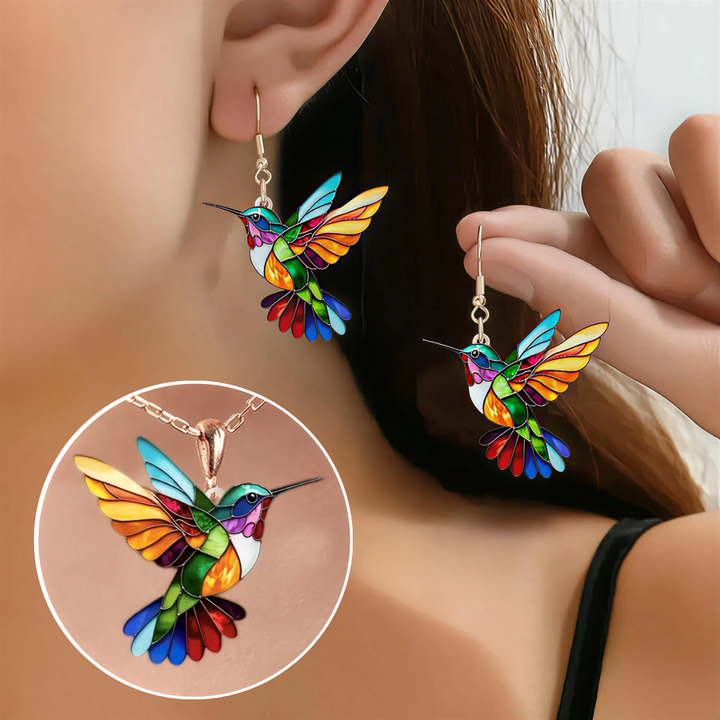 Yasmira™ | Pendientes De Colibrí Con Collar Gratis