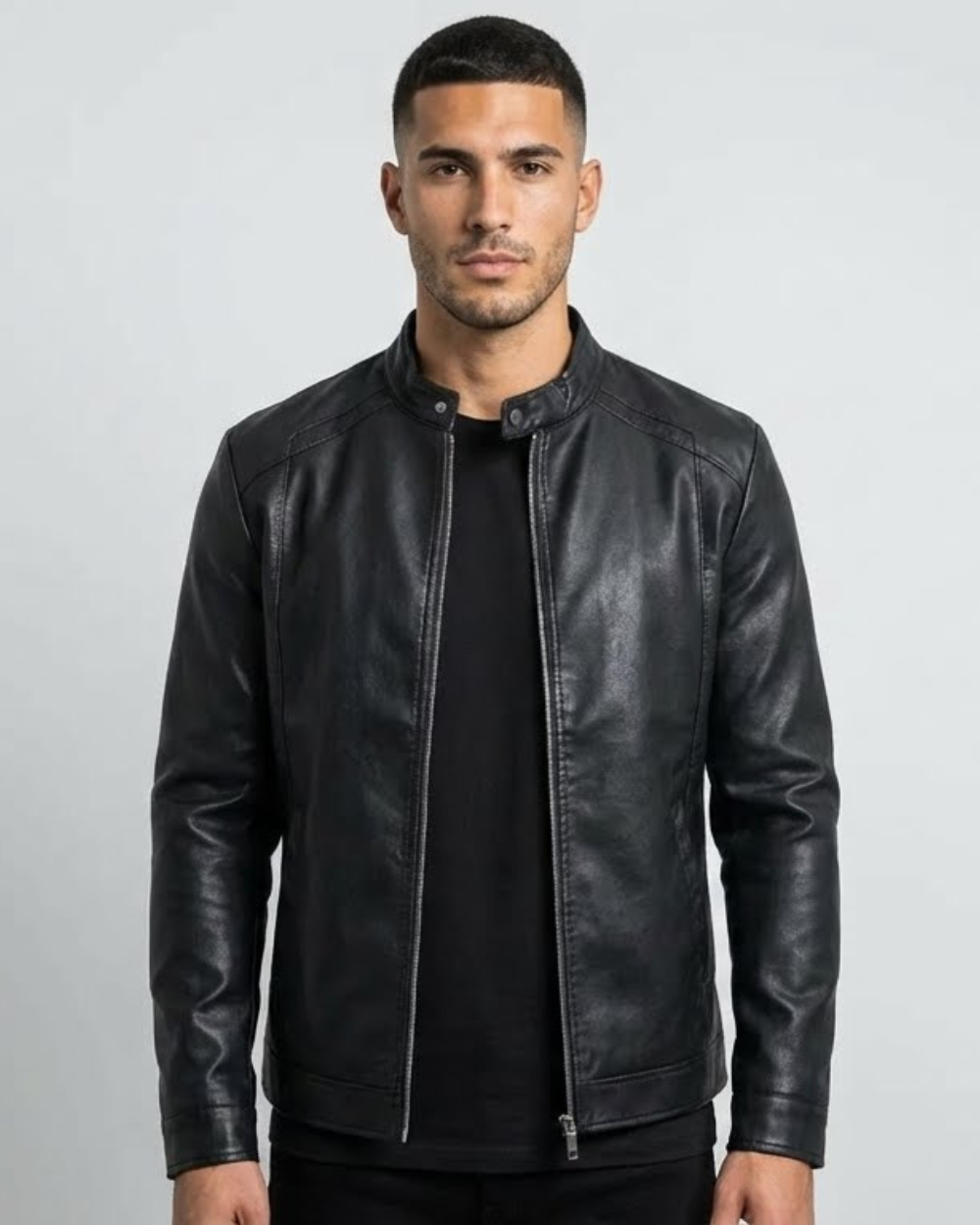 Alonso™ | Chaqueta de piel con cuello alto