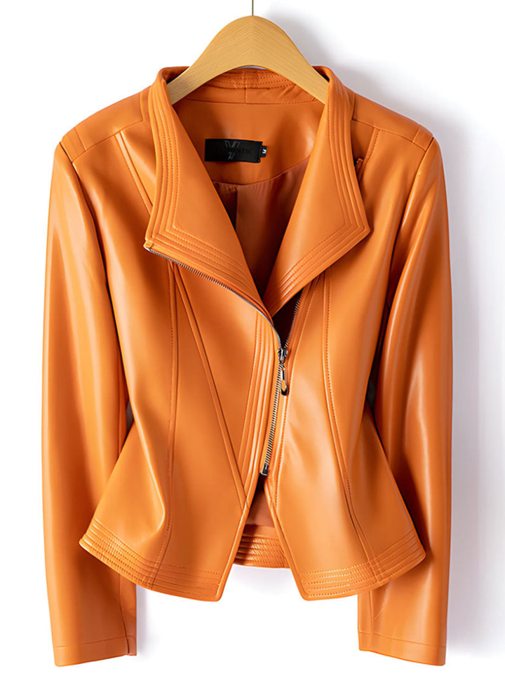 Clara™ | Chaqueta moto de piel de oveja