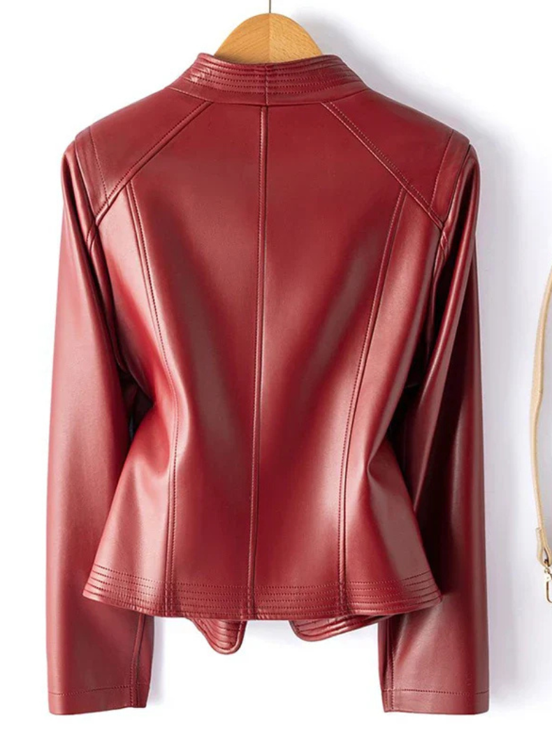 Clara™ | Chaqueta moto de piel de oveja