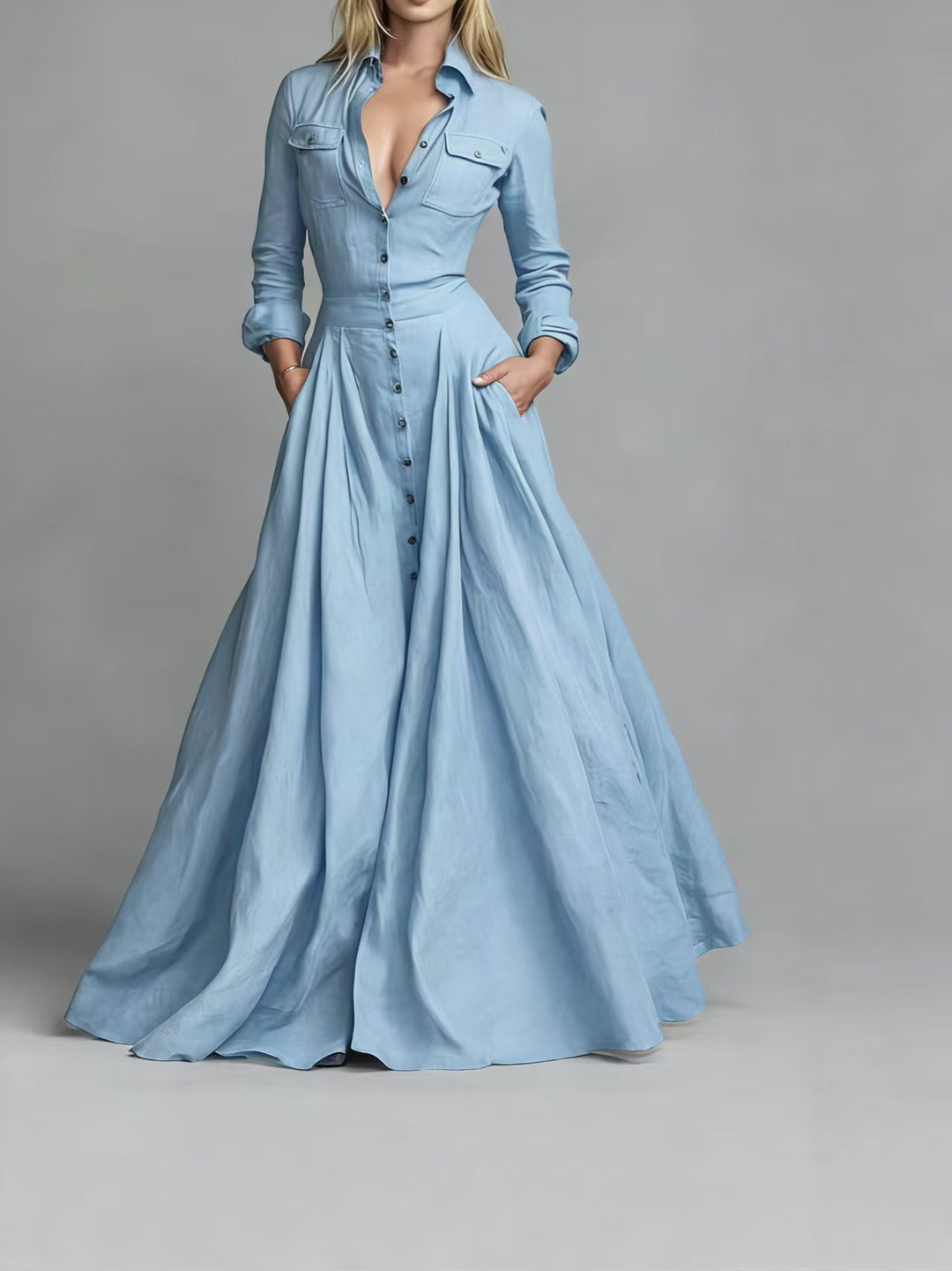 Élise Flow™ | Vestido largo de chiffon elegante