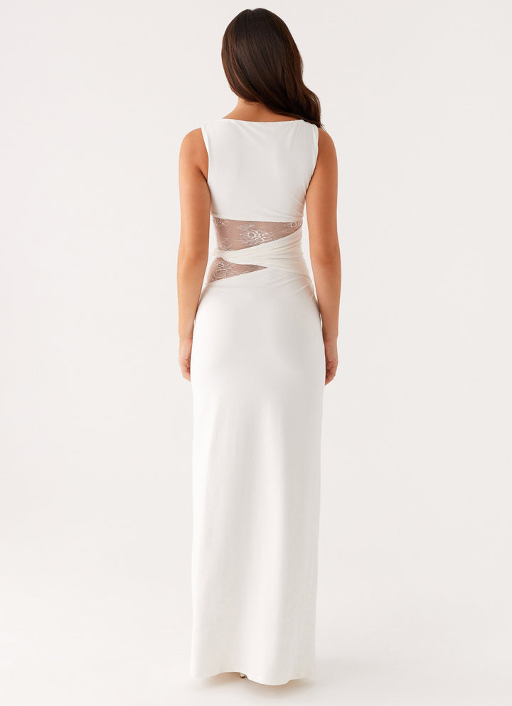 Aitana™ | Vestido maxi entallado con encaje
