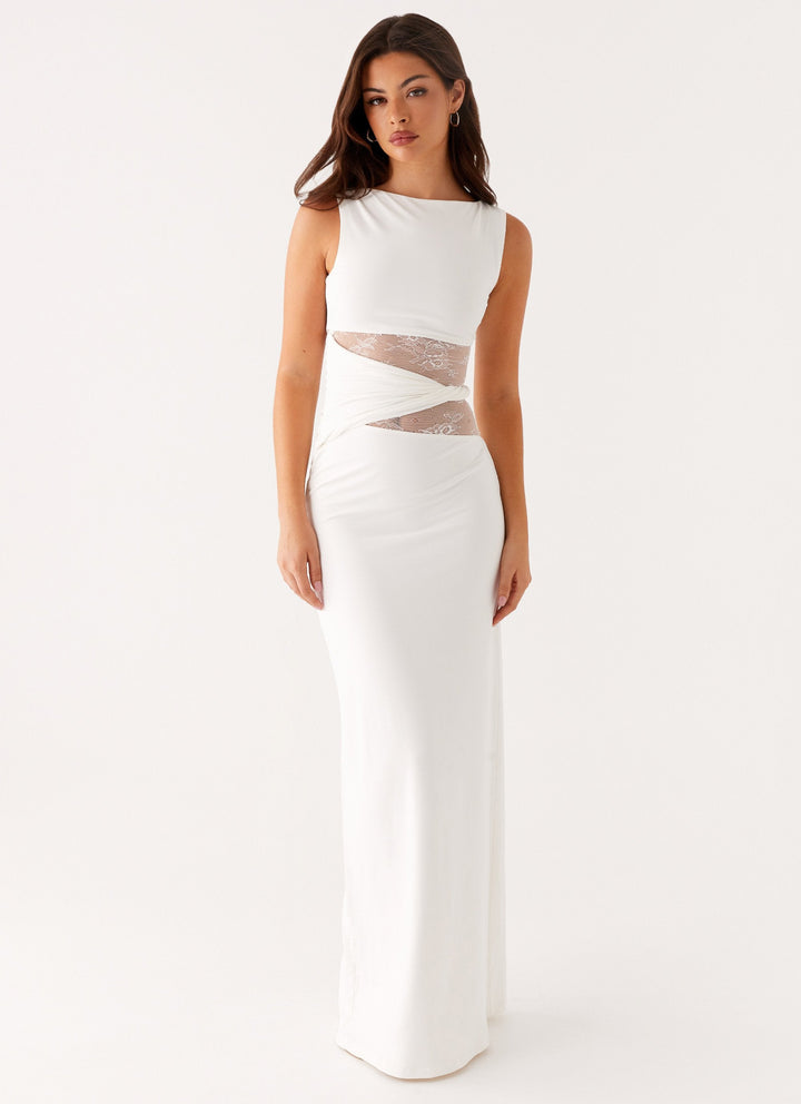Aitana™ | Vestido maxi entallado con encaje
