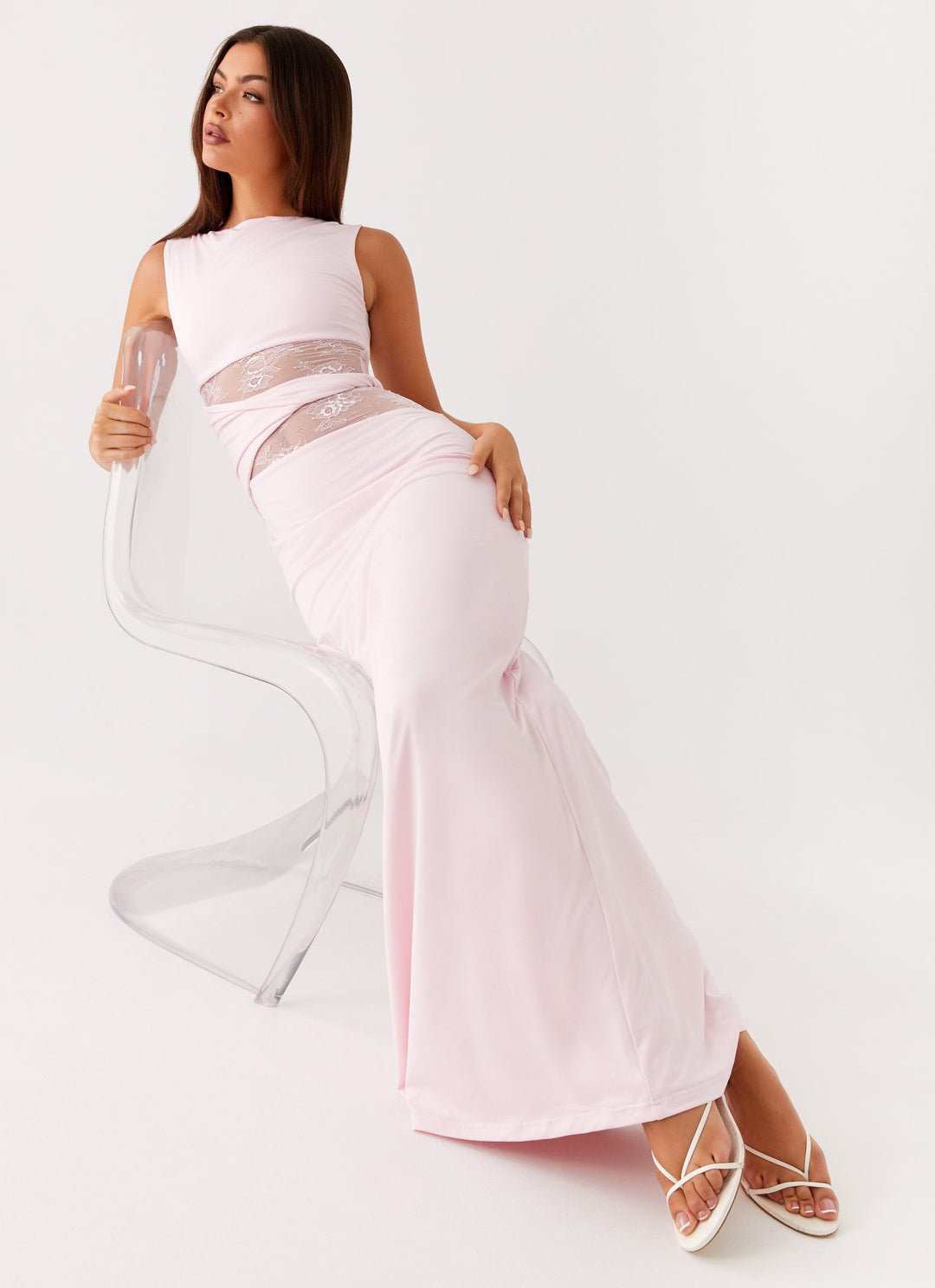 Aitana™ | Vestido maxi entallado con encaje