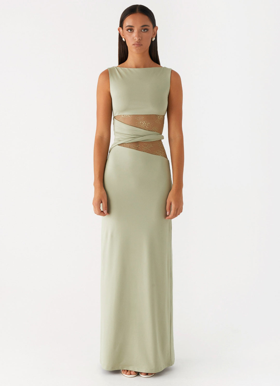 Aitana™ | Vestido maxi entallado con encaje