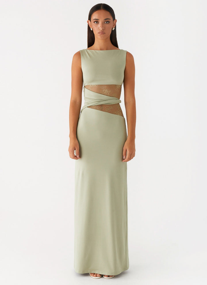 Aitana™ | Vestido maxi entallado con encaje