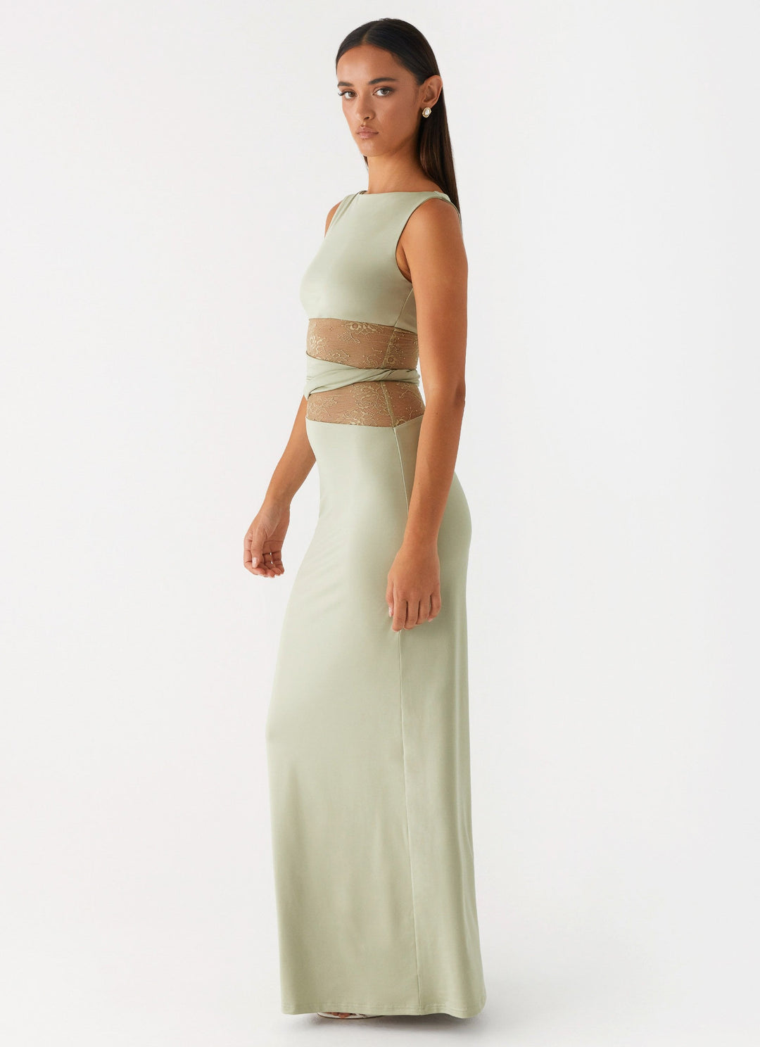 Aitana™ | Vestido maxi entallado con encaje