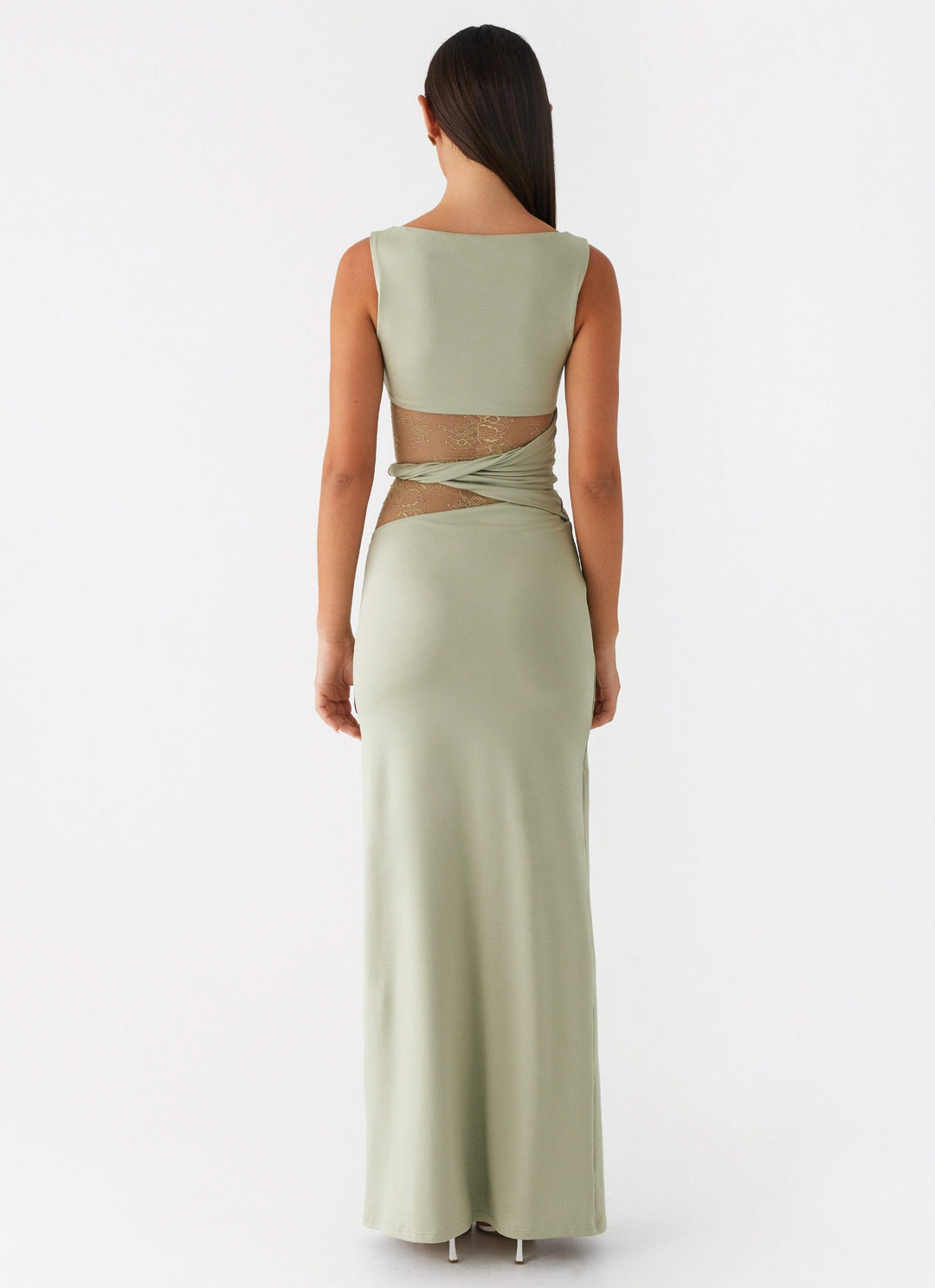 Aitana™ | Vestido maxi entallado con encaje