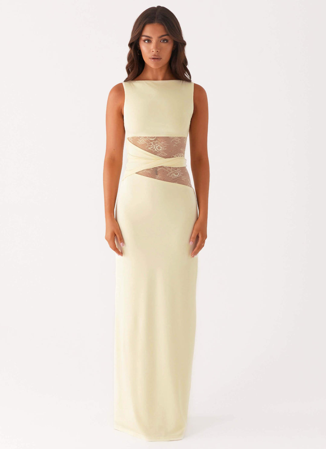 Aitana™ | Vestido maxi entallado con encaje
